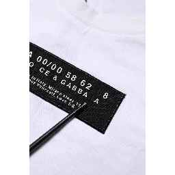 White Cotton Logo Patch Crew Neck T-shirt