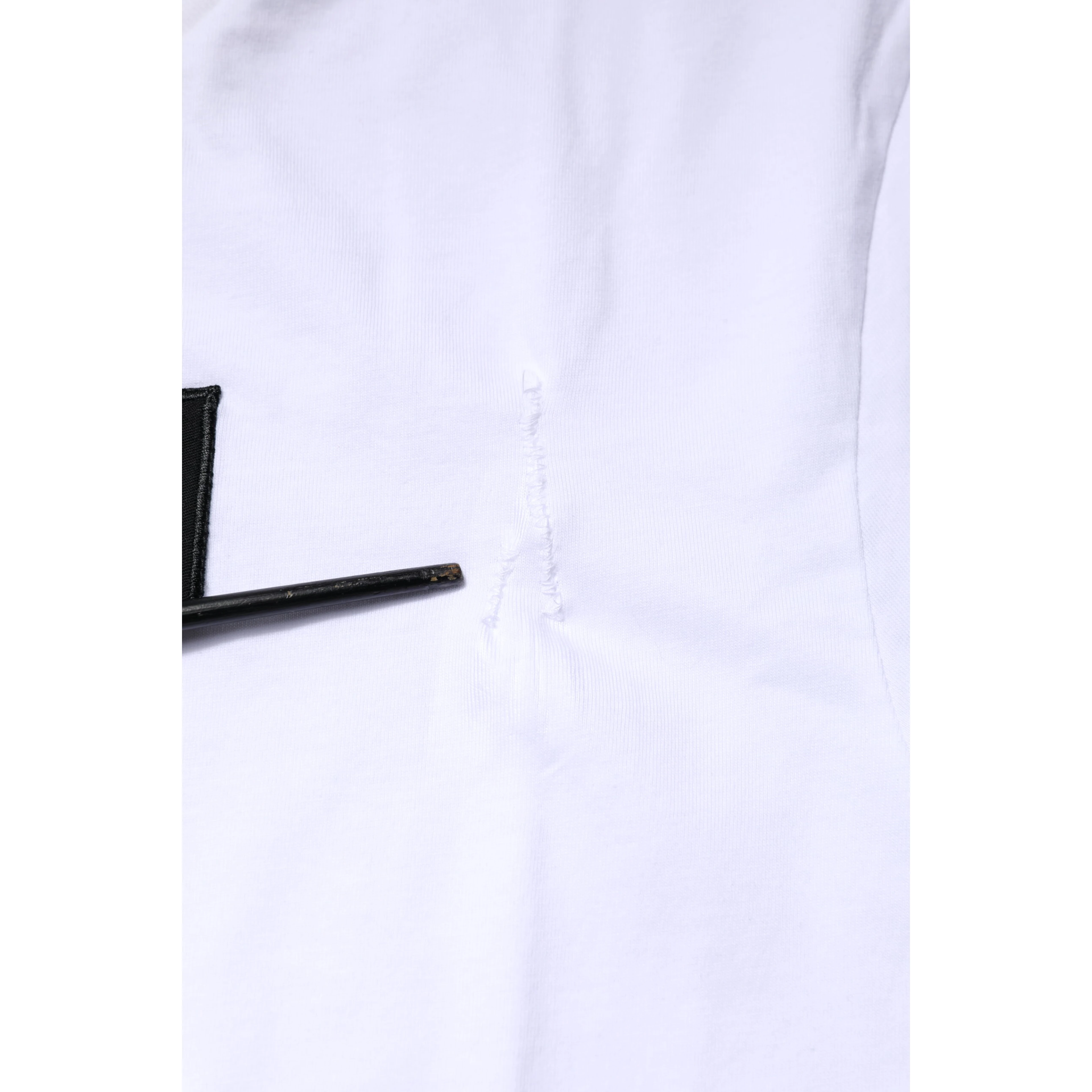 White Cotton Logo Patch Crew Neck T-shirt