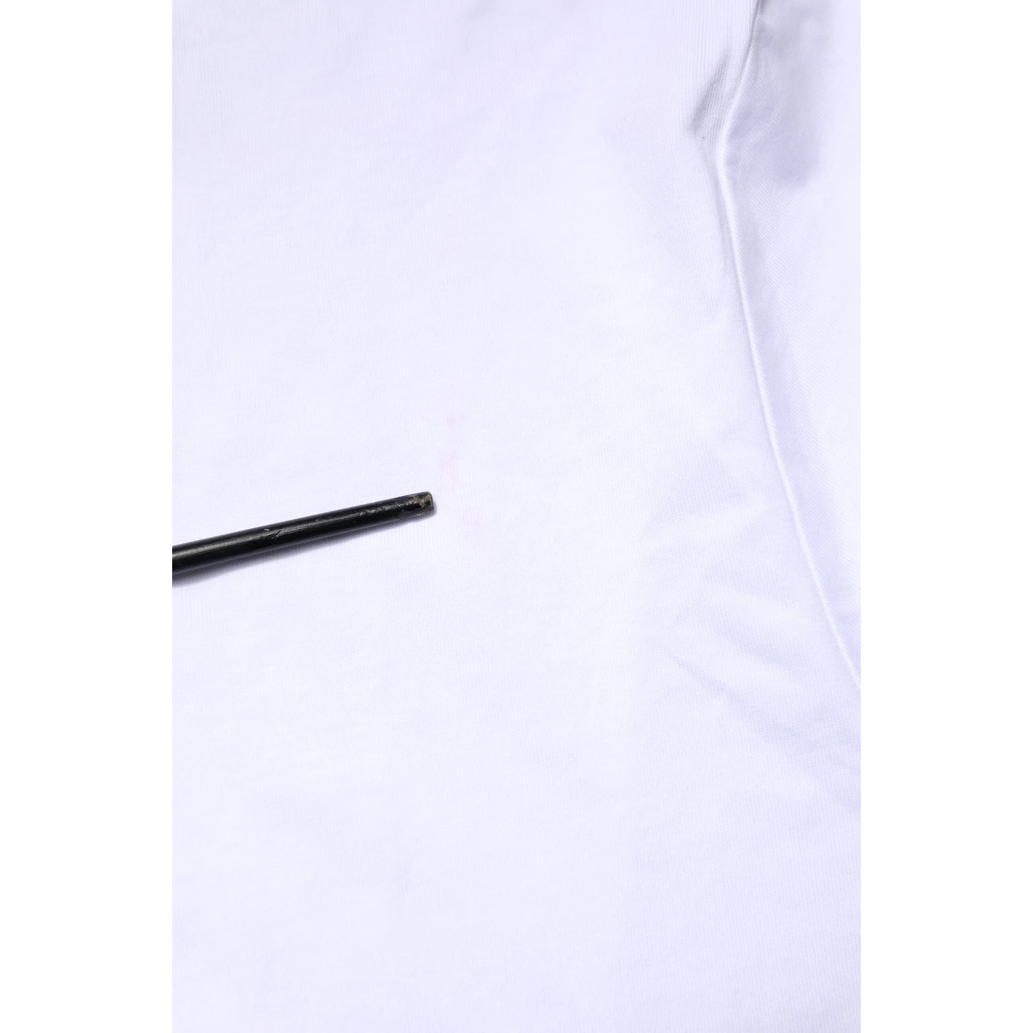 White Logo Embroidery Crew Neck T-shirt