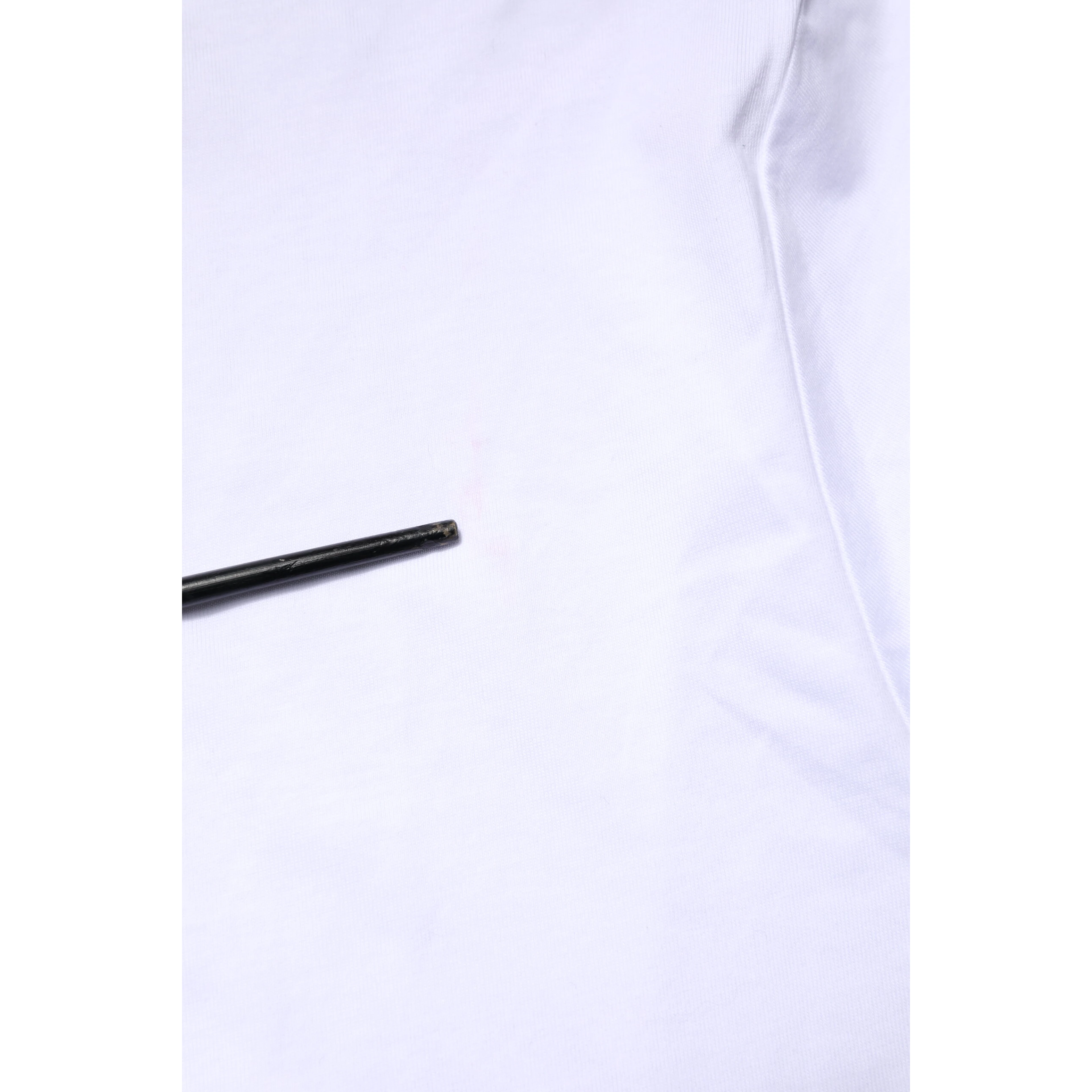 White Logo Embroidery Crew Neck T-shirt