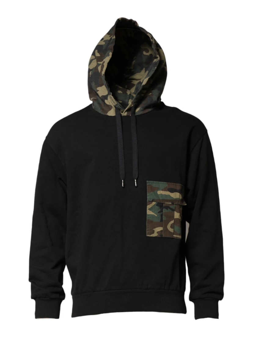 Black Camouflage Hooded Sweatshirt Sweater