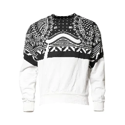 Black White Bandana Cotton Men Sweatshirt Sweater