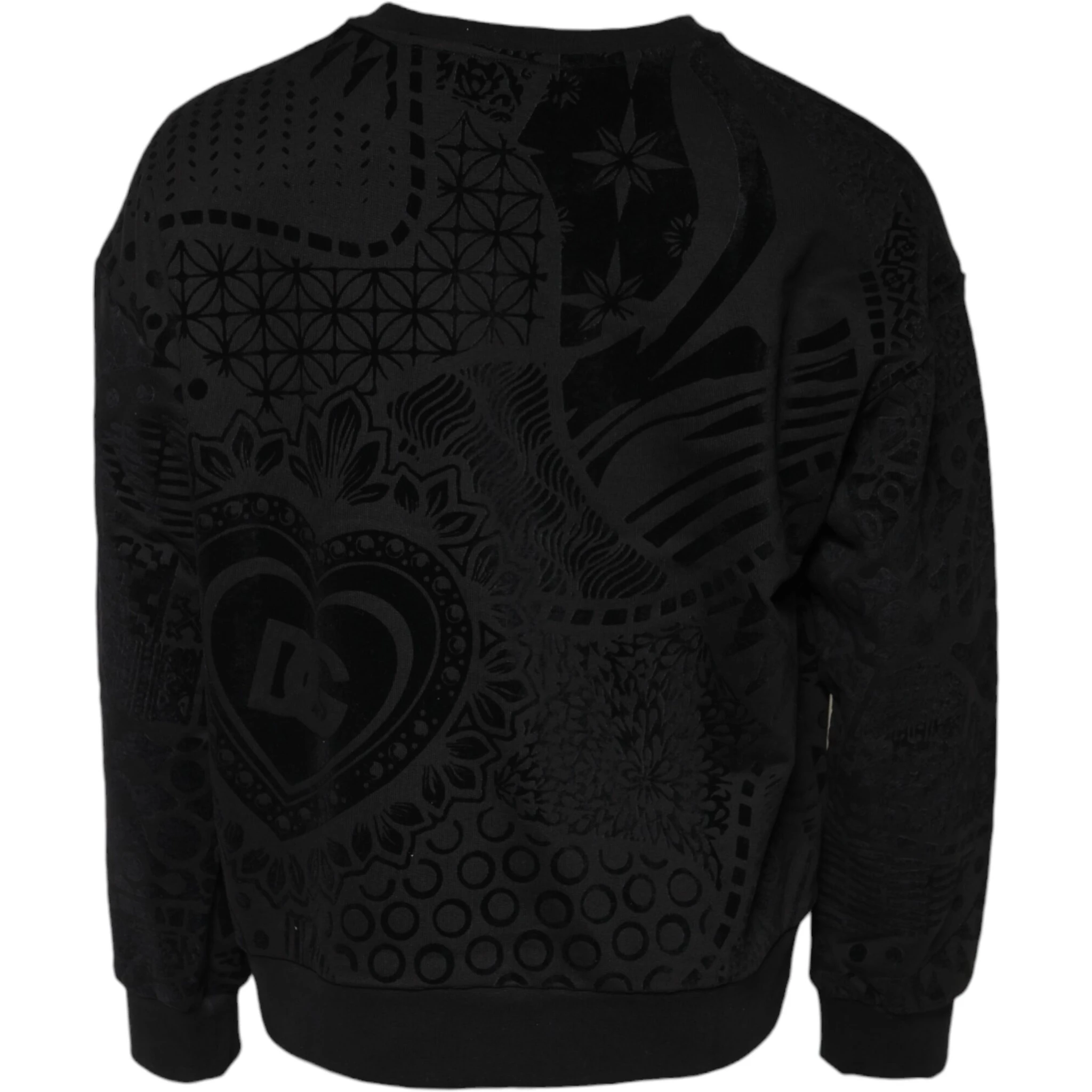 Black Printed Crew Neck Sweatshirt Sweater