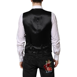 Black Wool Dress Formal Men Waistcoat Vest