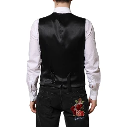 Pink Floral Satin Formal Men Waistcoat Vest