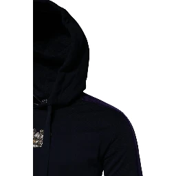 Black Crown Cotton Hooded Sweatshirt Sweater