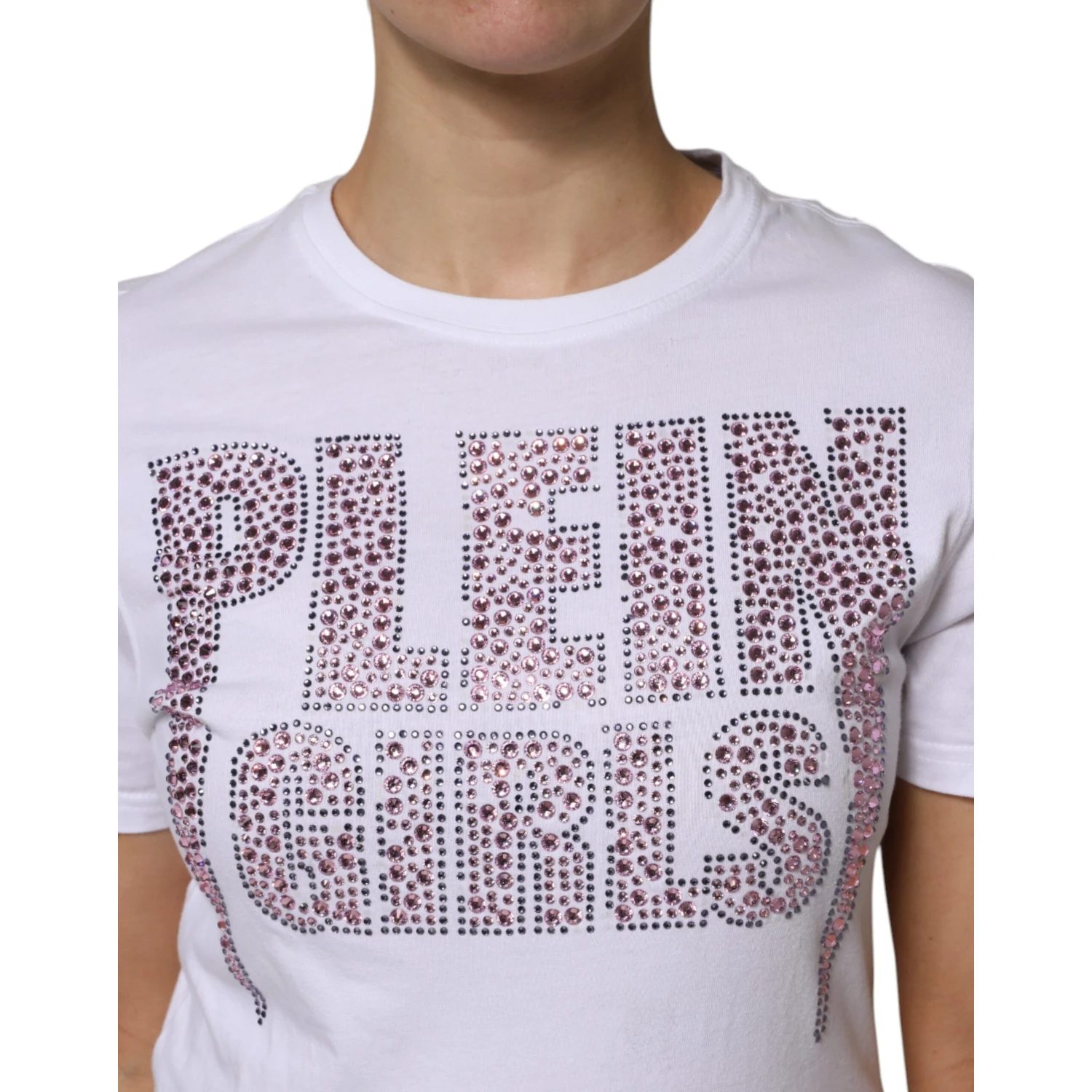 White Embellished CrewNeck Short Sleeve T-shirt