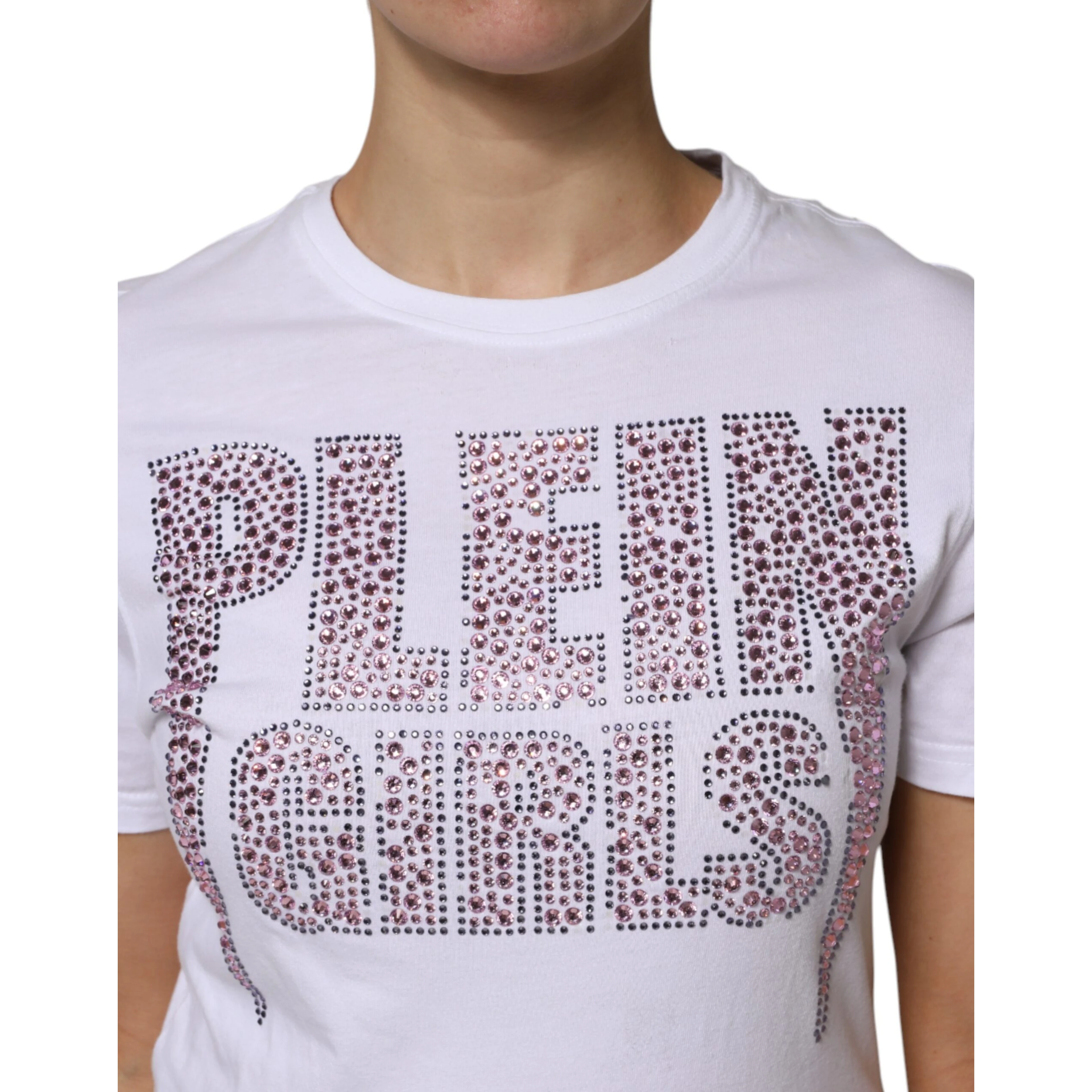 White Embellished CrewNeck Short Sleeve T-shirt