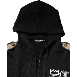 Black Logo Hooded Full Zip Sweatshirt Jacket