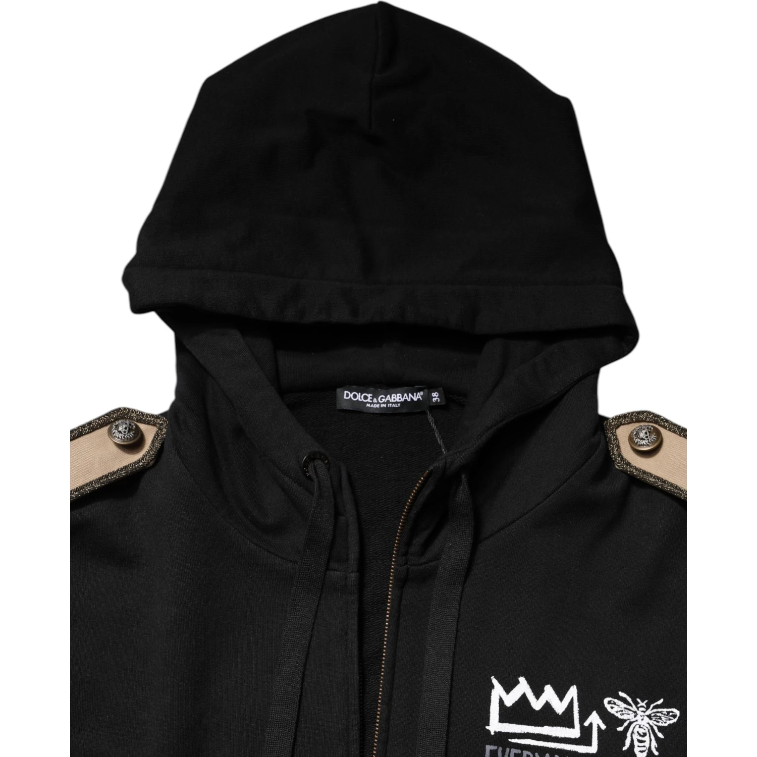 Black Logo Hooded Full Zip Sweatshirt Jacket