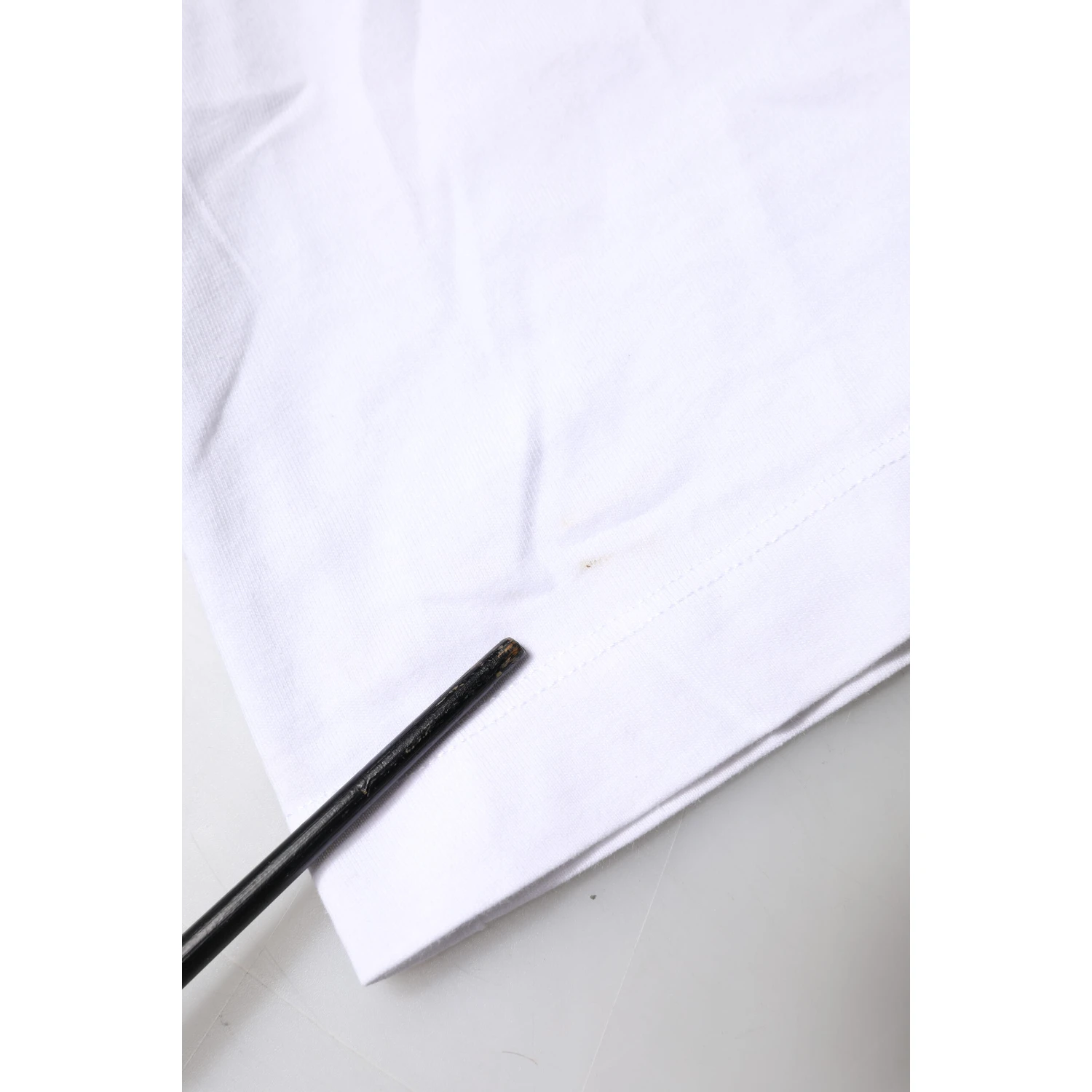 White Cotton Logo Patch Crew Neck T-shirt