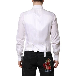 White Sequined Dress Formal Waistcoat Vest
