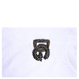 White Logo Embroidery Crew Neck T-shirt