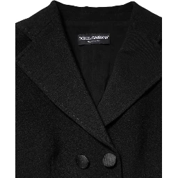 Black Wool Double Breasted Coat Jacket