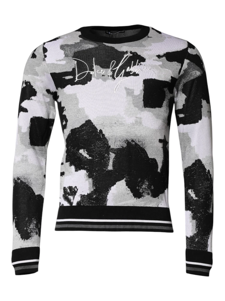 Multicolor Logo Crew Neck Pullover Sweater