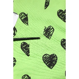 Green Heart Print Cotton Crew Neck T-shirt