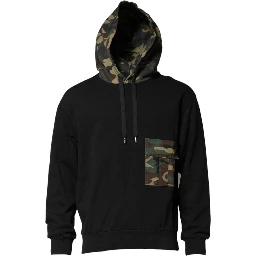 Black Camouflage Hooded Sweatshirt Sweater