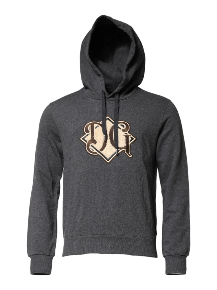 Gray Logo Patch Hooded Sweatshirt Sweater alternative