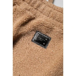 Brown Logo Plaque Sweatpants Straight Pants