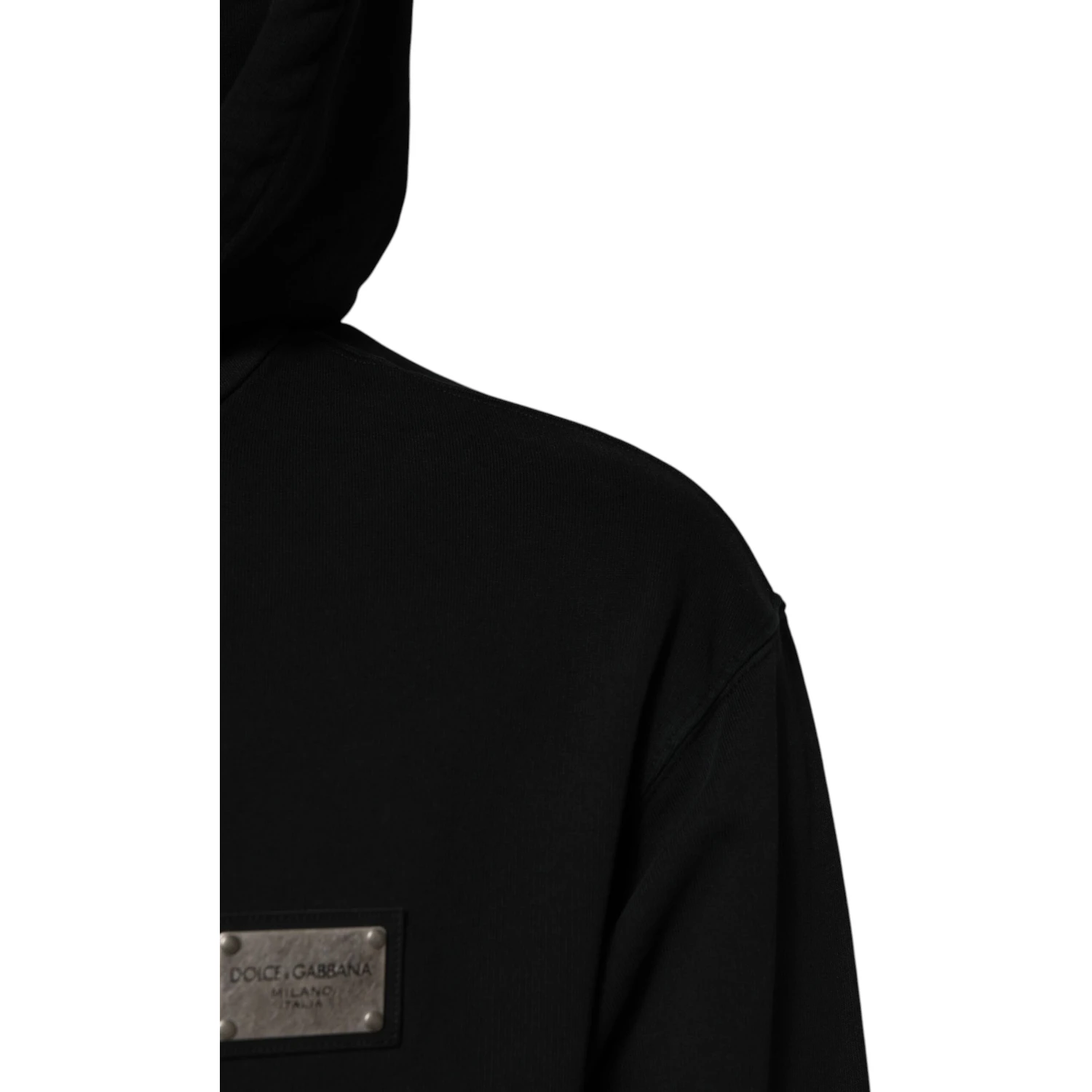 Black Logo Full Zip Hooded Men Sweatshirt Sweater
