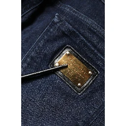 Dark Blue Cotton Skinny Cropped Denim Jeans