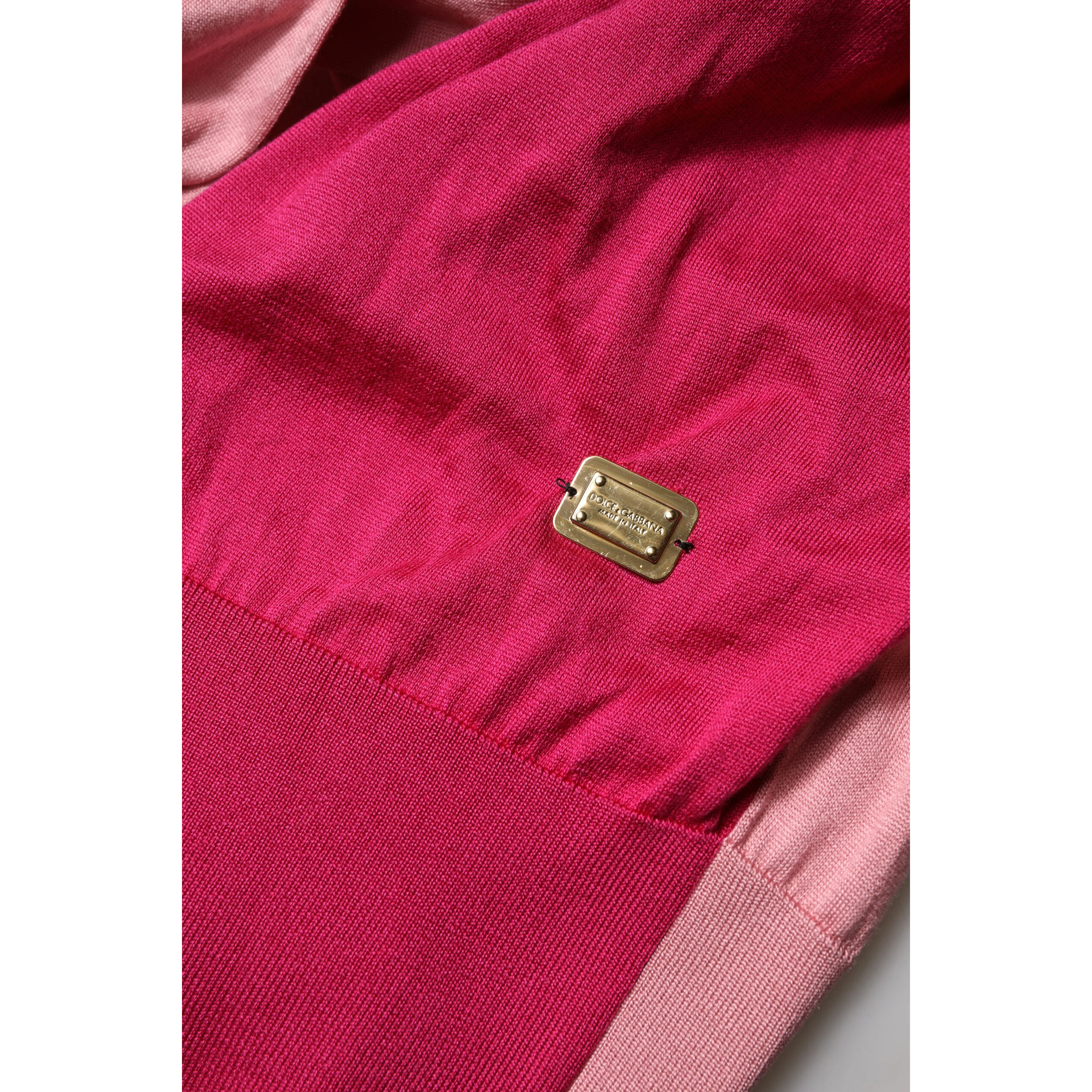Pink Short Sleeves Buttoned Ascot Collar Top
