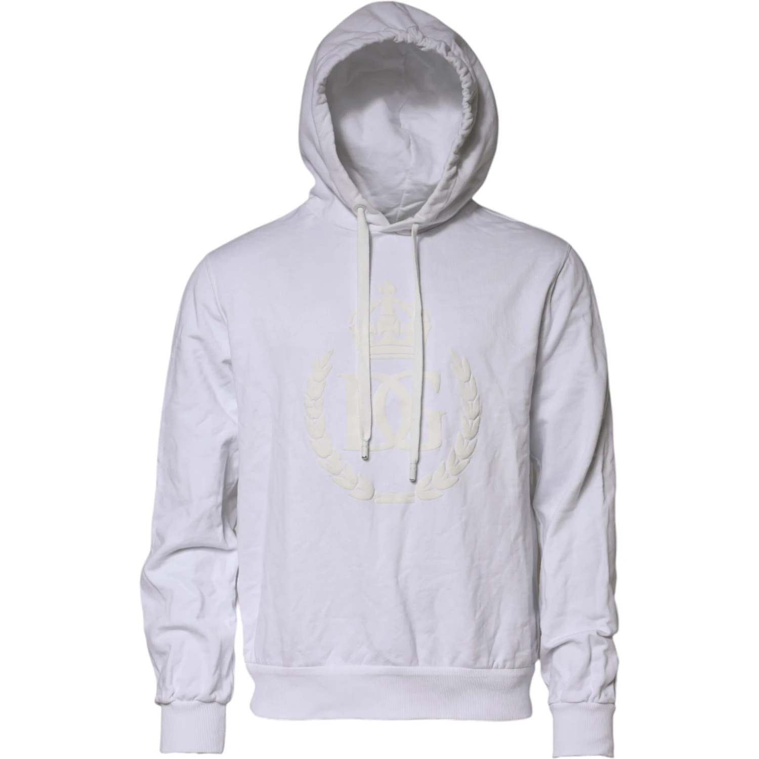 White Embossed Logo Hooded Sweatshirt Sweater