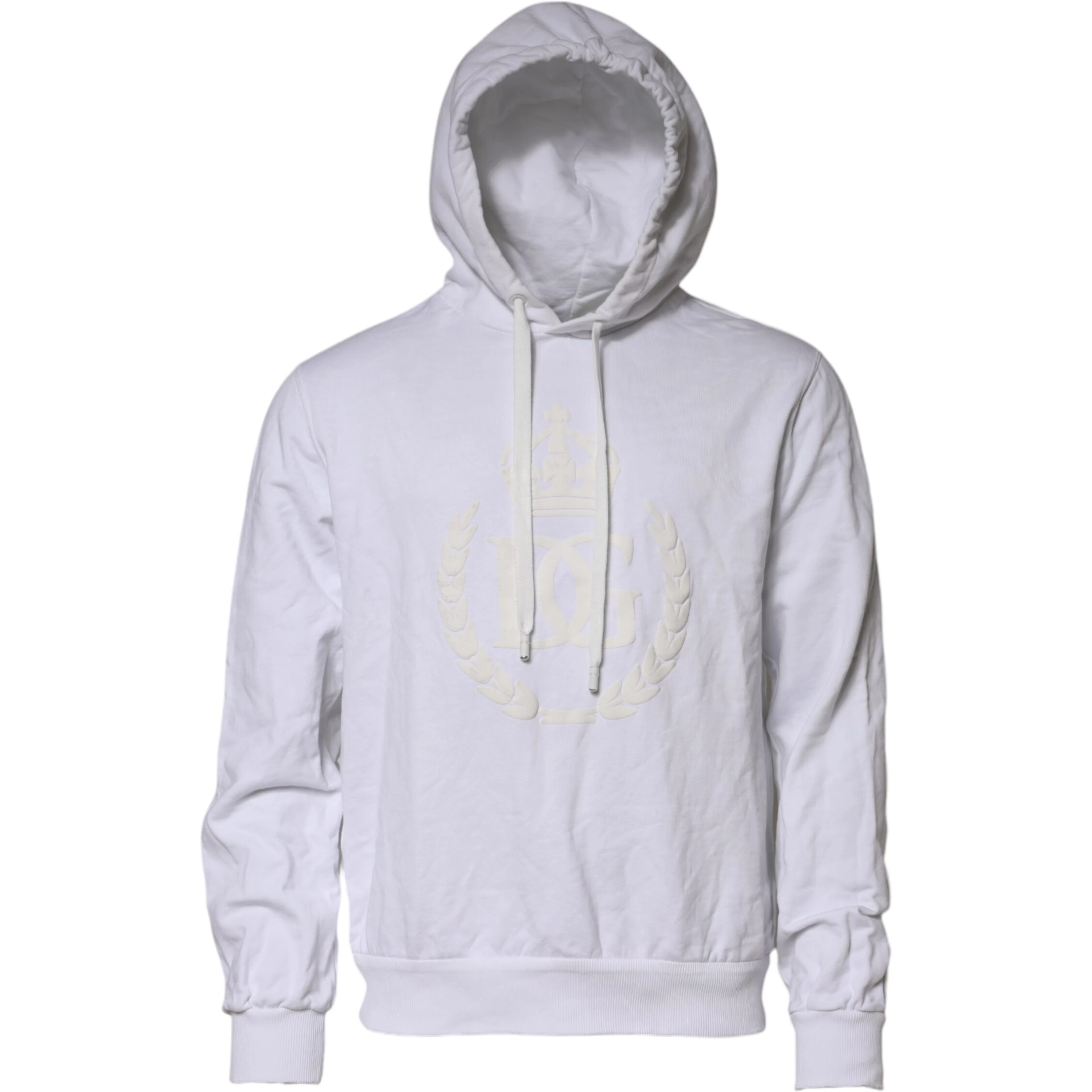 White Embossed Logo Hooded Sweatshirt Sweater
