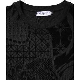 Black Printed Crew Neck Sweatshirt Sweater