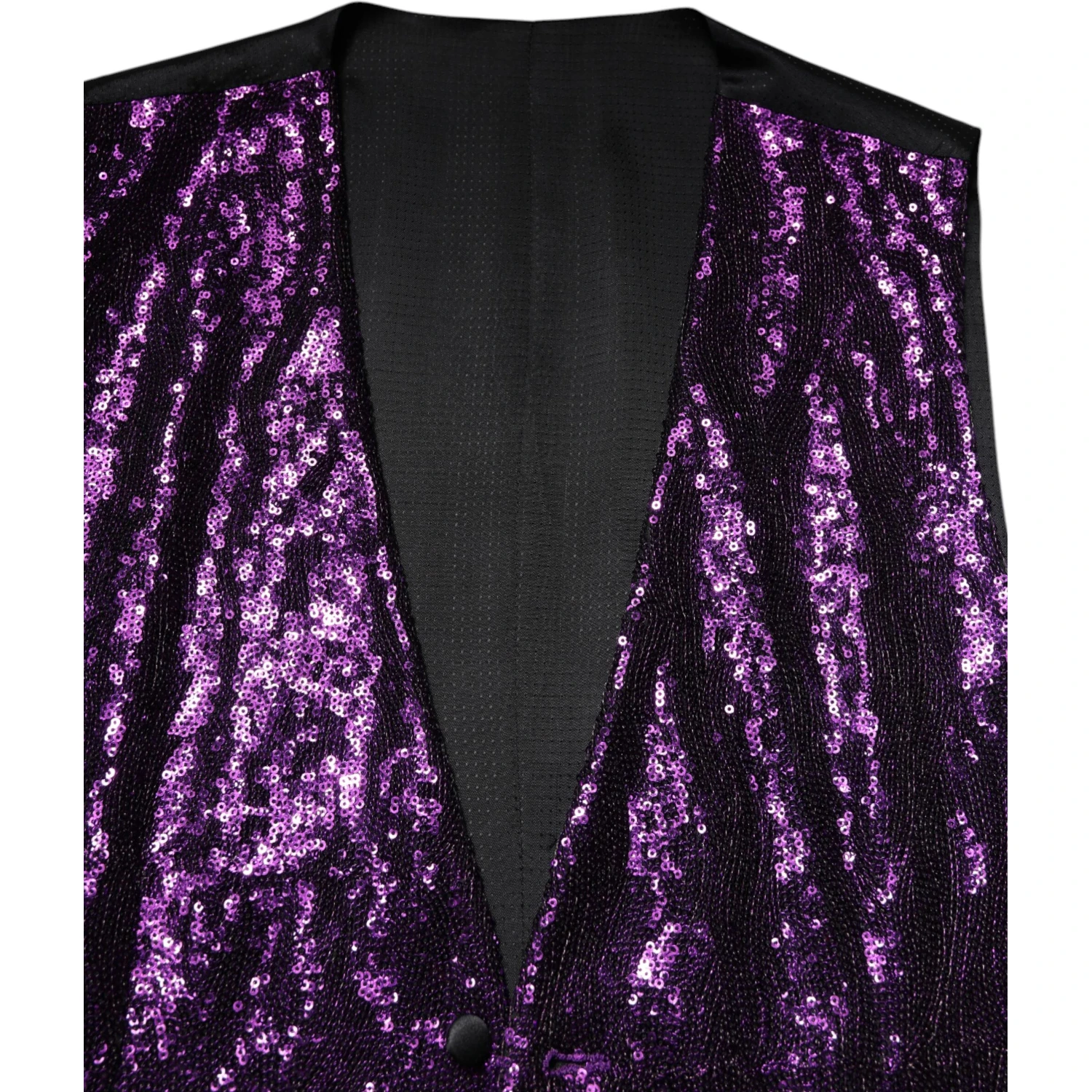 Purple Sequined Dress Formal Waistcoat Vest
