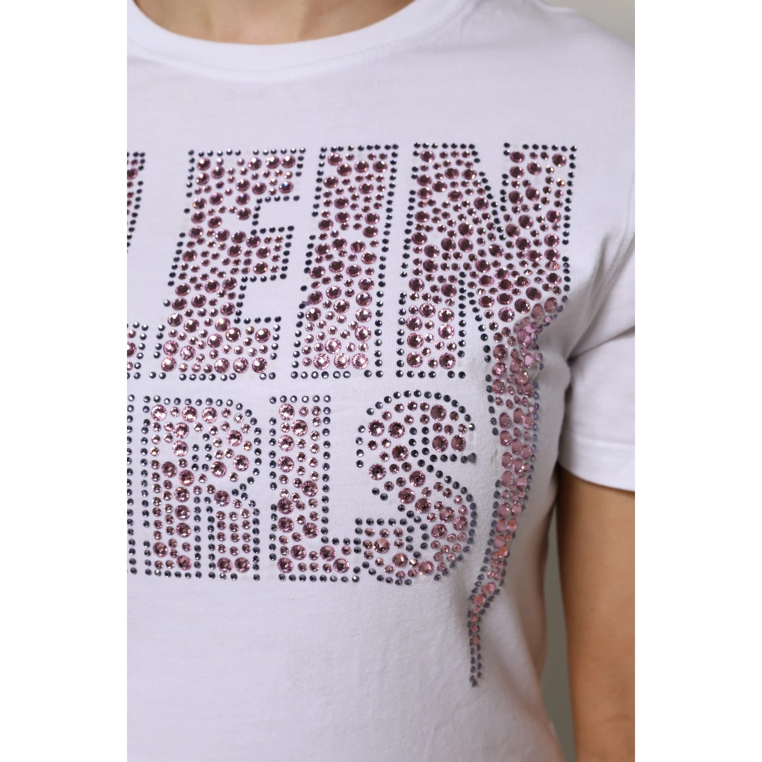 White Embellished CrewNeck Short Sleeve T-shirt