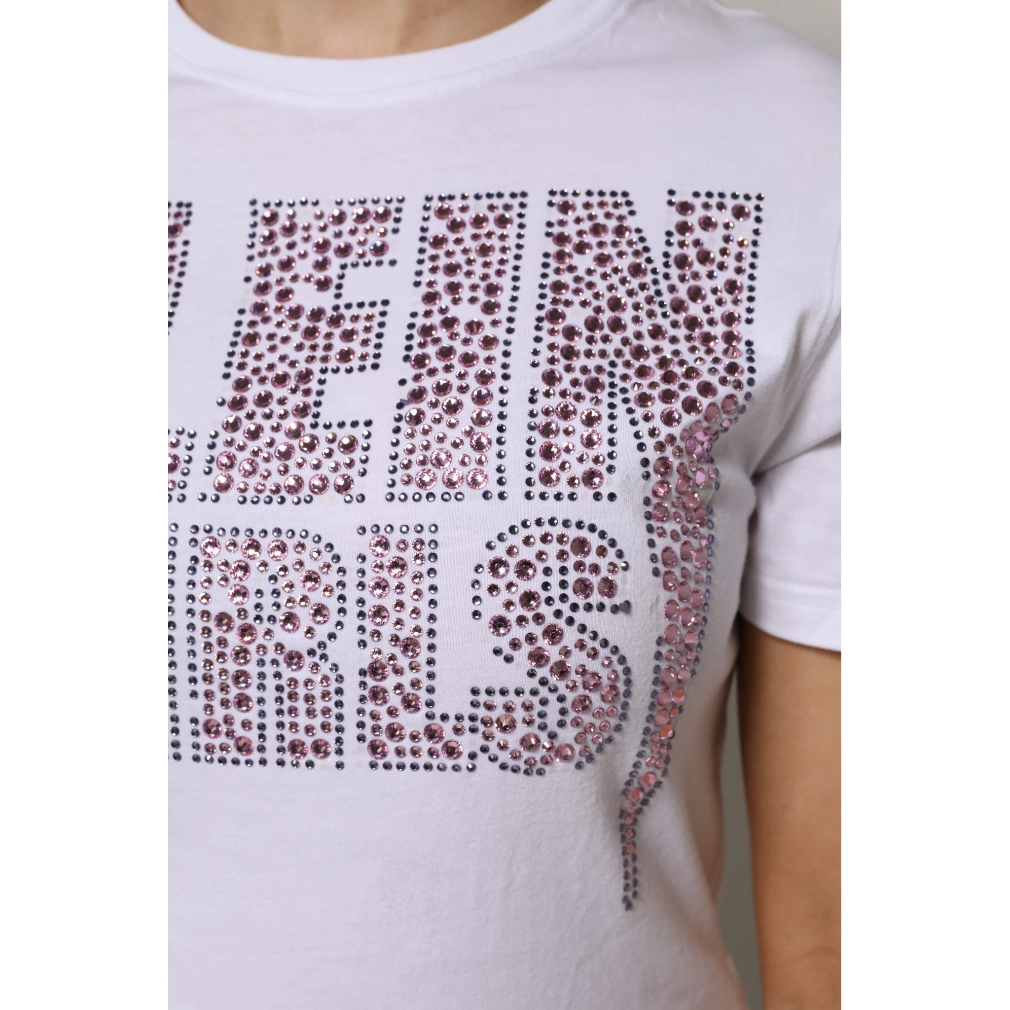 White Embellished CrewNeck Short Sleeve T-shirt