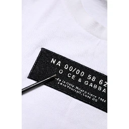 White Cotton Logo Patch Crew Neck T-shirt