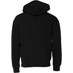 Black Logo Full Zip Hooded Men Sweatshirt Sweater