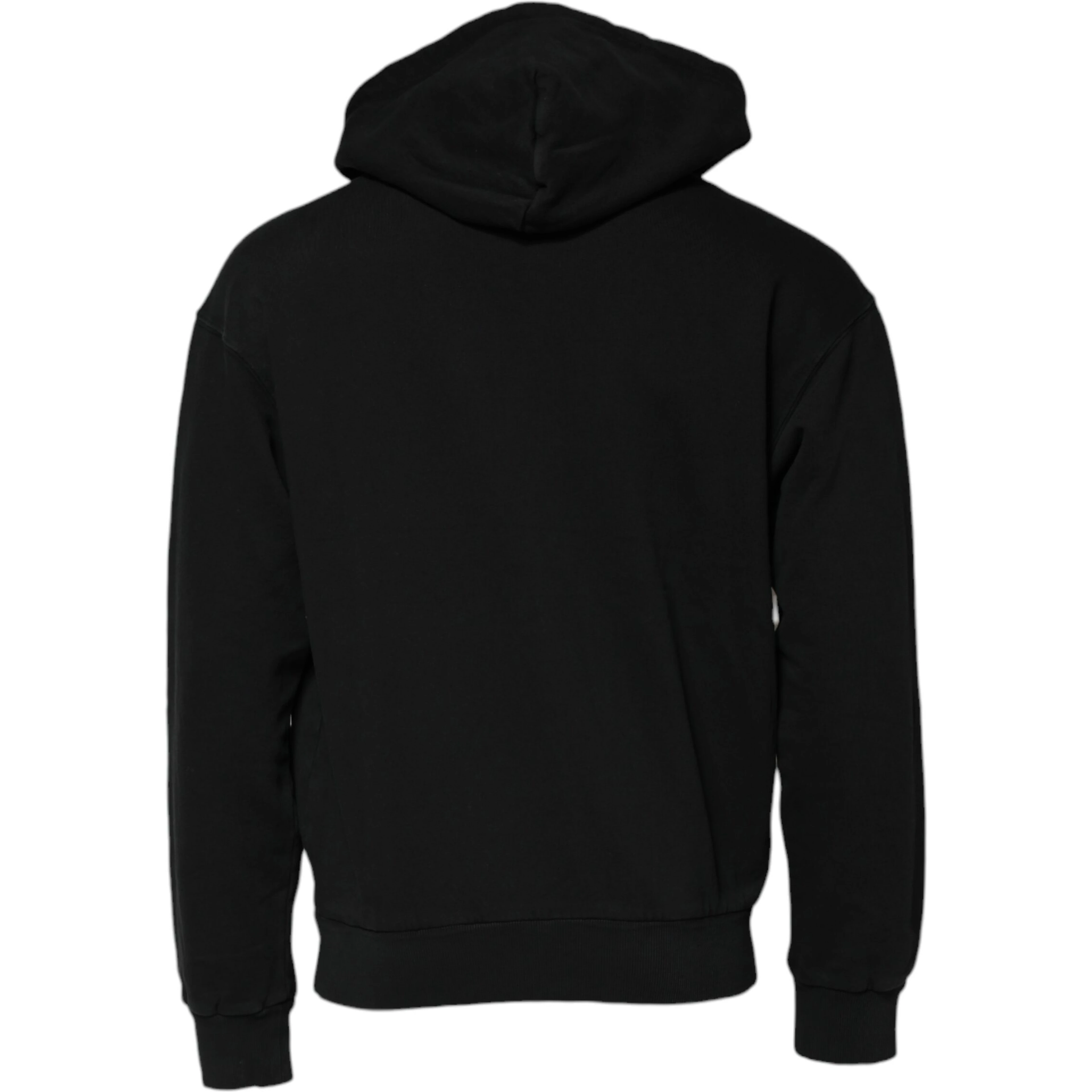 Black Logo Full Zip Hooded Men Sweatshirt Sweater