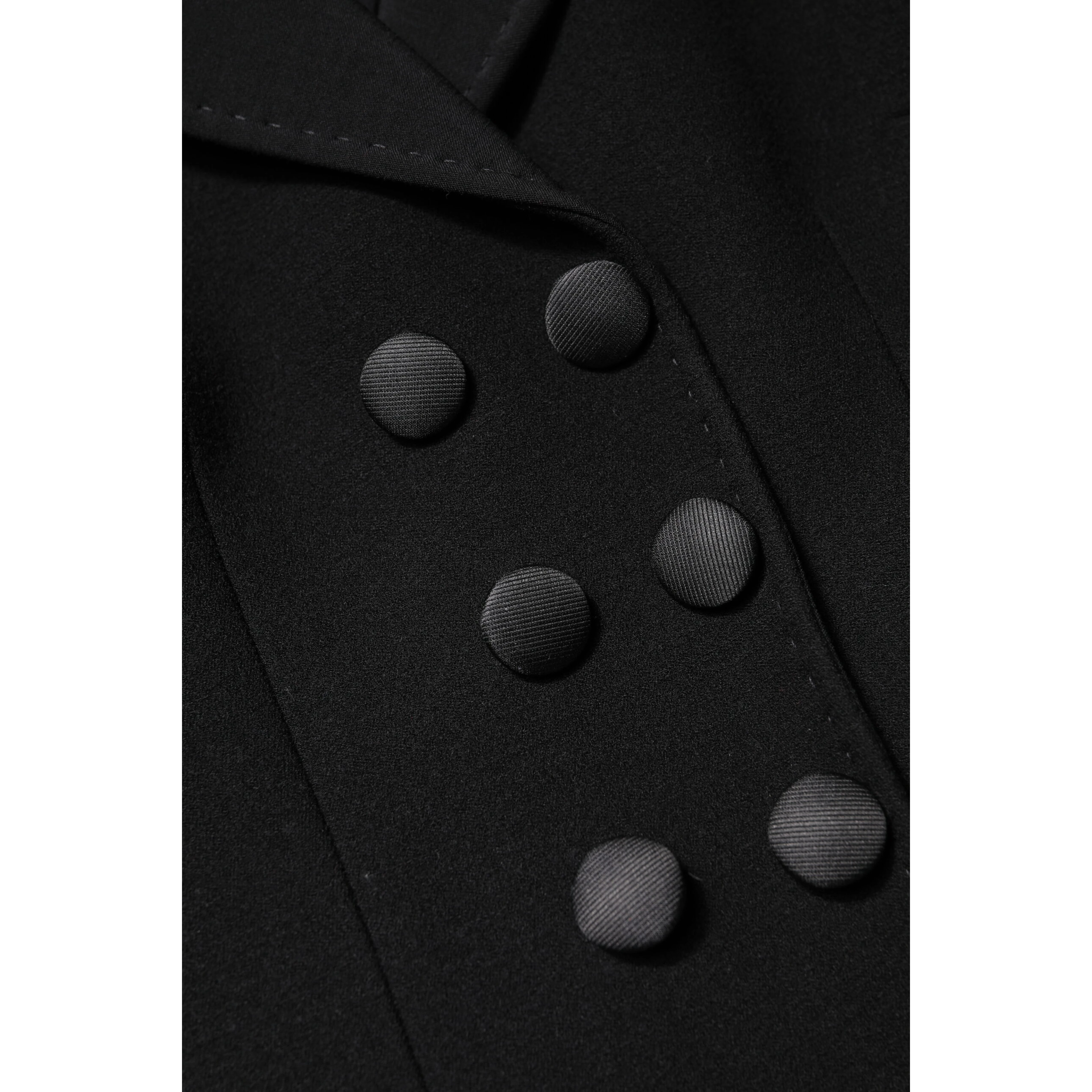 Black Wool Double Breasted Coat Jacket