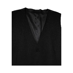 Black Wool Dress Formal Men Waistcoat Vest