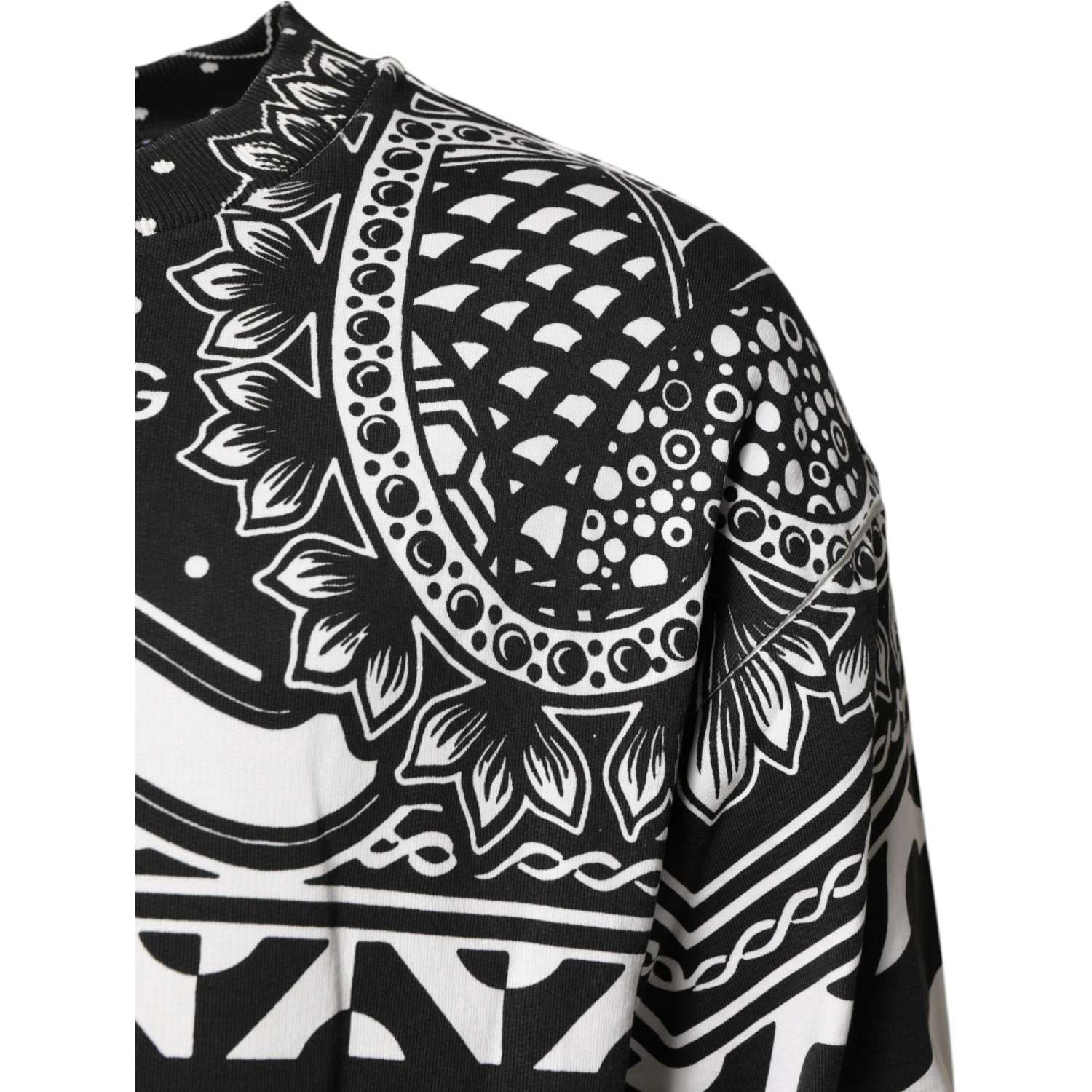 Black White Bandana Cotton Men Sweatshirt Sweater