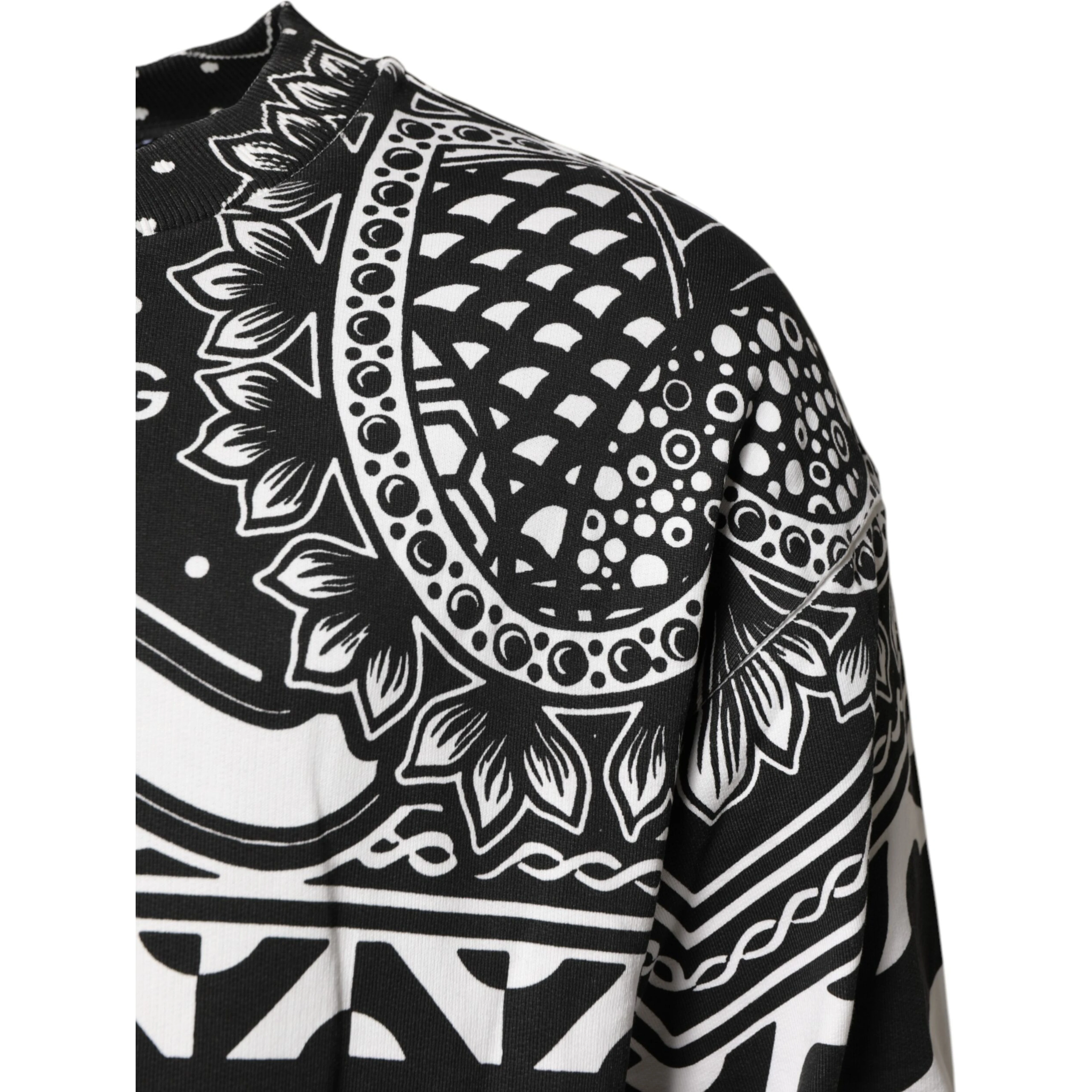 Black White Bandana Cotton Men Sweatshirt Sweater