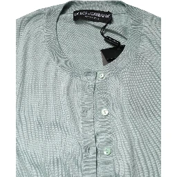 Light Green Silk Button Down Cardigan Sweater