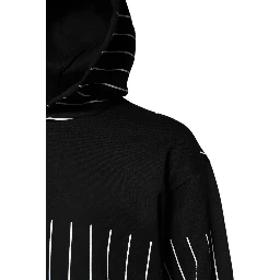 Black White Stripe Hooded Sweatshirt Sweater