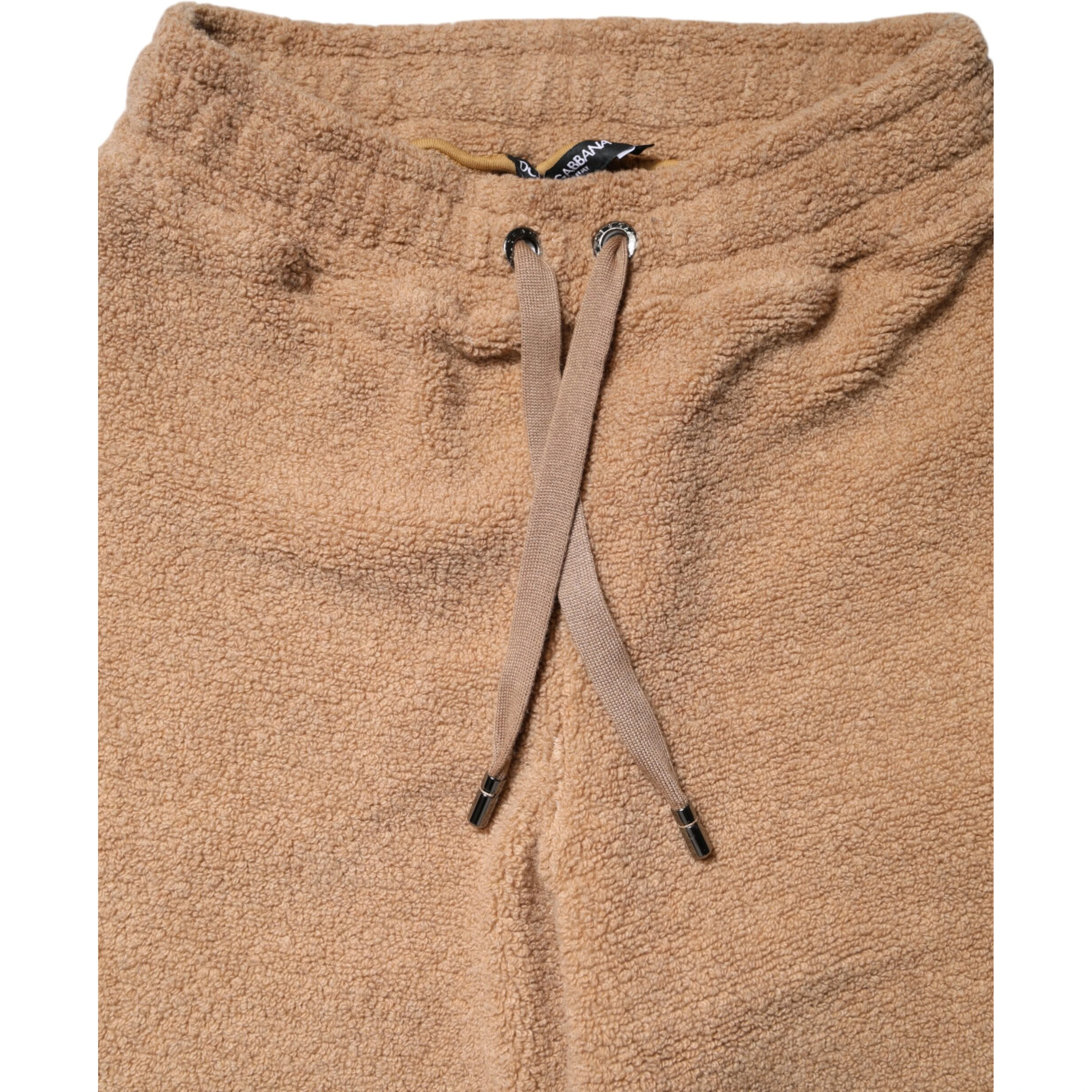 Brown Logo Plaque Sweatpants Straight Pants