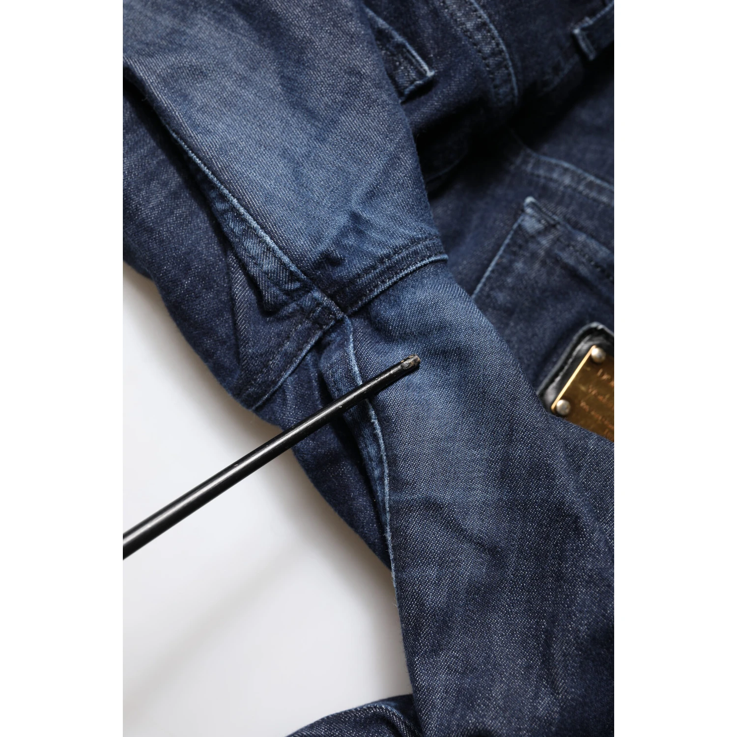 Dark Blue Cotton Skinny Cropped Denim Jeans