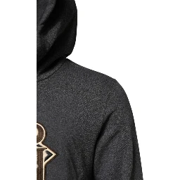 Gray Logo Patch Hooded Sweatshirt Sweater