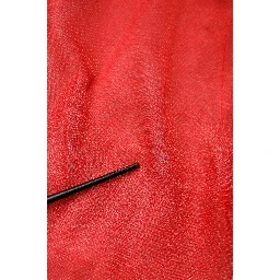 Red Tulle Turtleneck Long Sleeve Blouse Top
