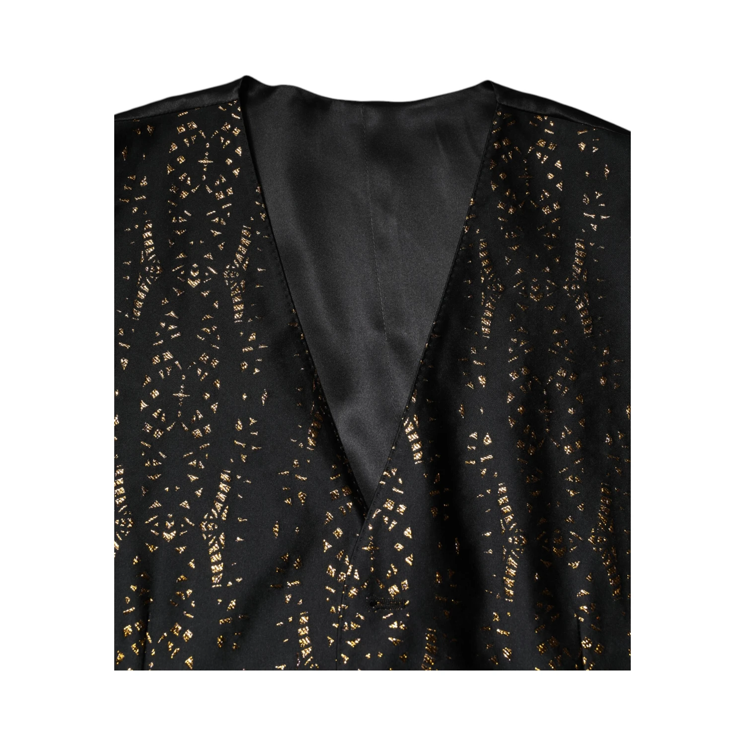 Black Lurex Dress Formal Men Waistcoat Vest