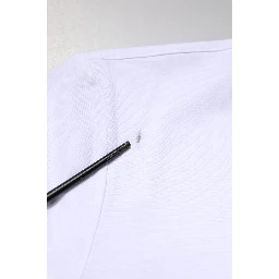 White Logo Embroidery Crew Neck T-shirt