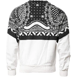 Black White Bandana Cotton Men Sweatshirt Sweater