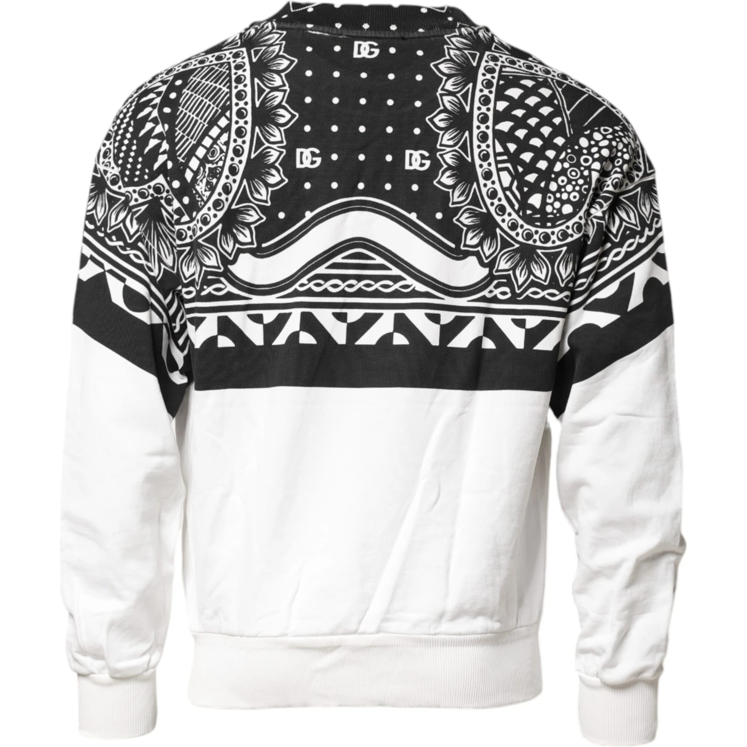 Black White Bandana Cotton Men Sweatshirt Sweater