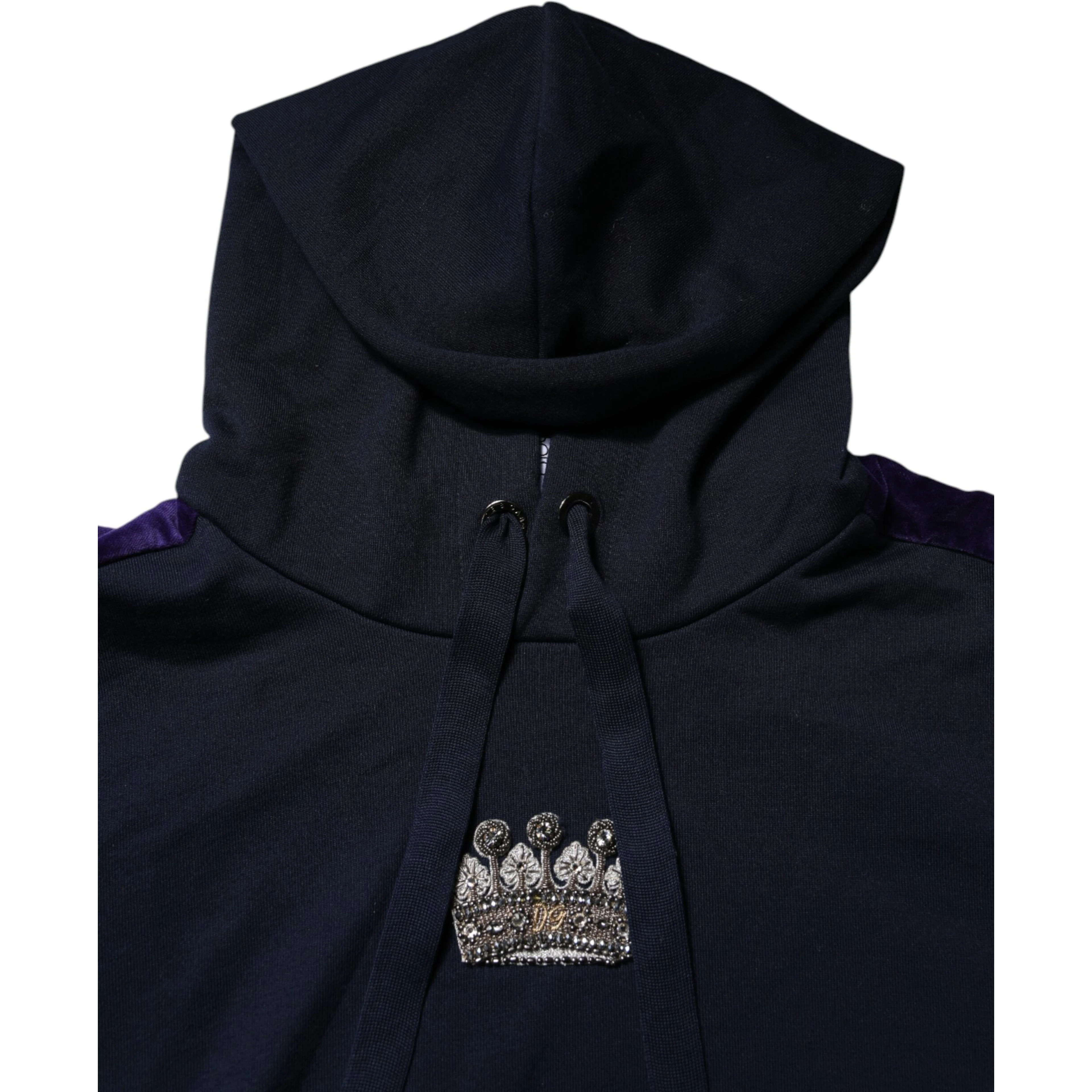 Black Crown Cotton Hooded Sweatshirt Sweater